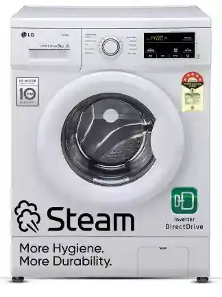  LG 8 kg with Steam,inverter Fully Automatic Front Load Washing Machine with In-built Heater White (FHM1408BDW)